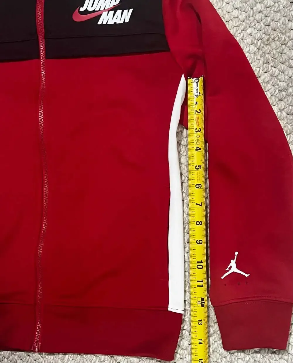 Nike Jordan Boys Youth size Large Full Zip Track Jacket Red Black White
